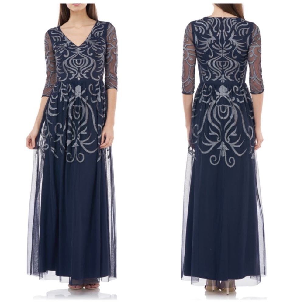 JS Collections Navy Blue gown